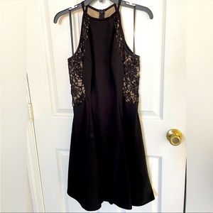 Black halter beaded dress